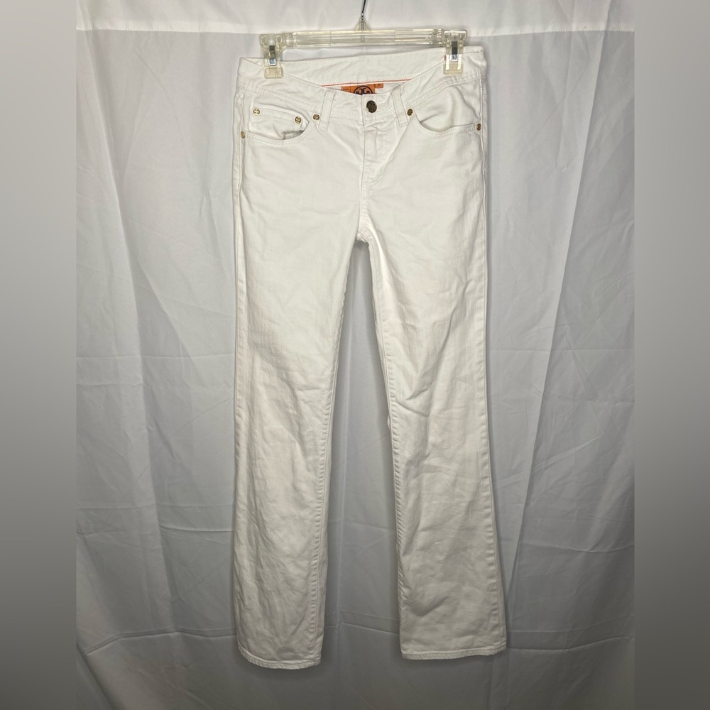 Tory Burch White Jeans Classic Tory Boot - Picture 2 of 13